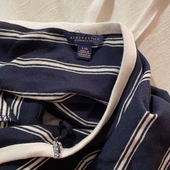 Aeropostale white and blue striped halter top - Picture 4 of 4